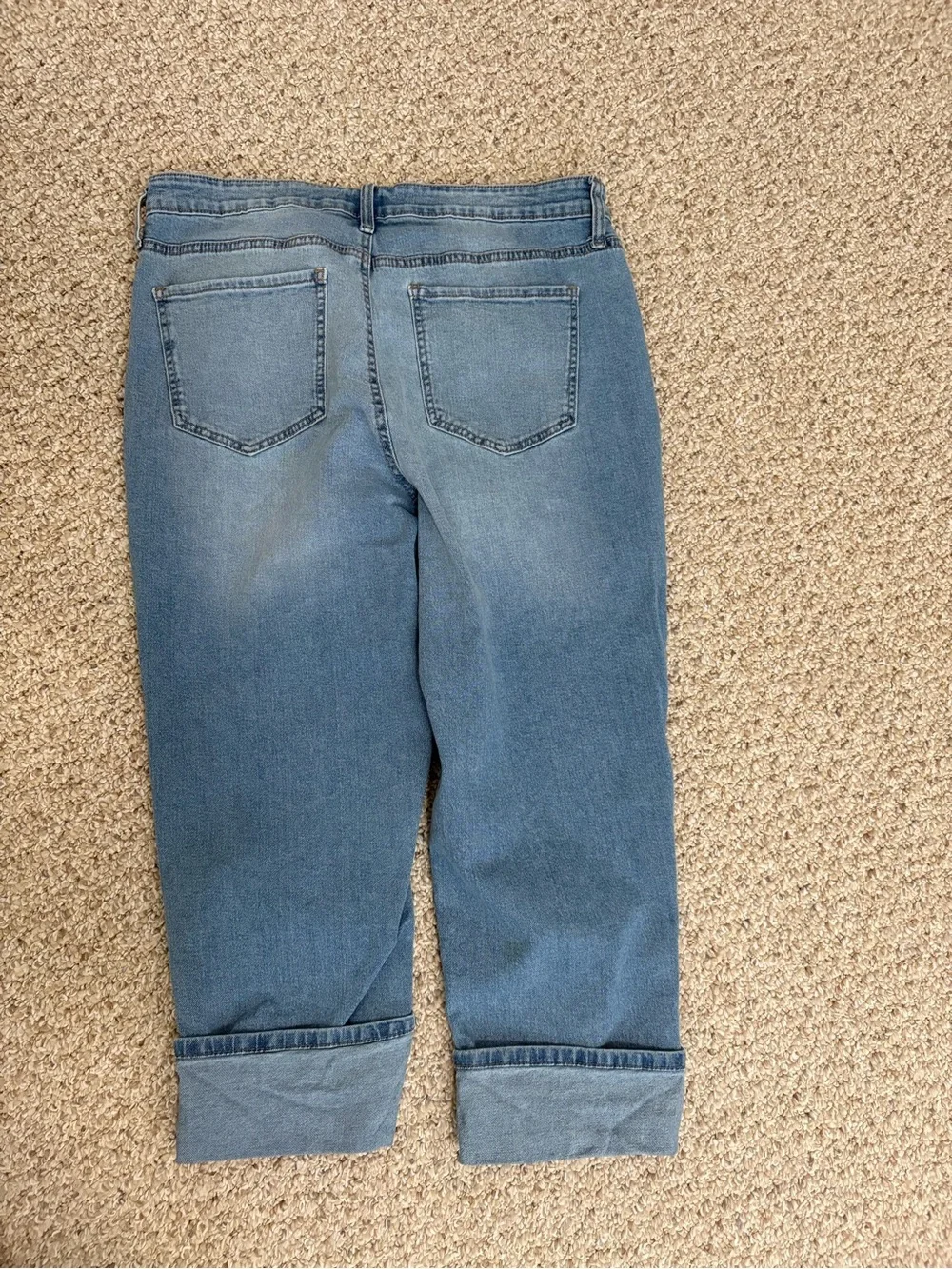 Wonderly Cuffed Crop High Rise Light Wash Jeans